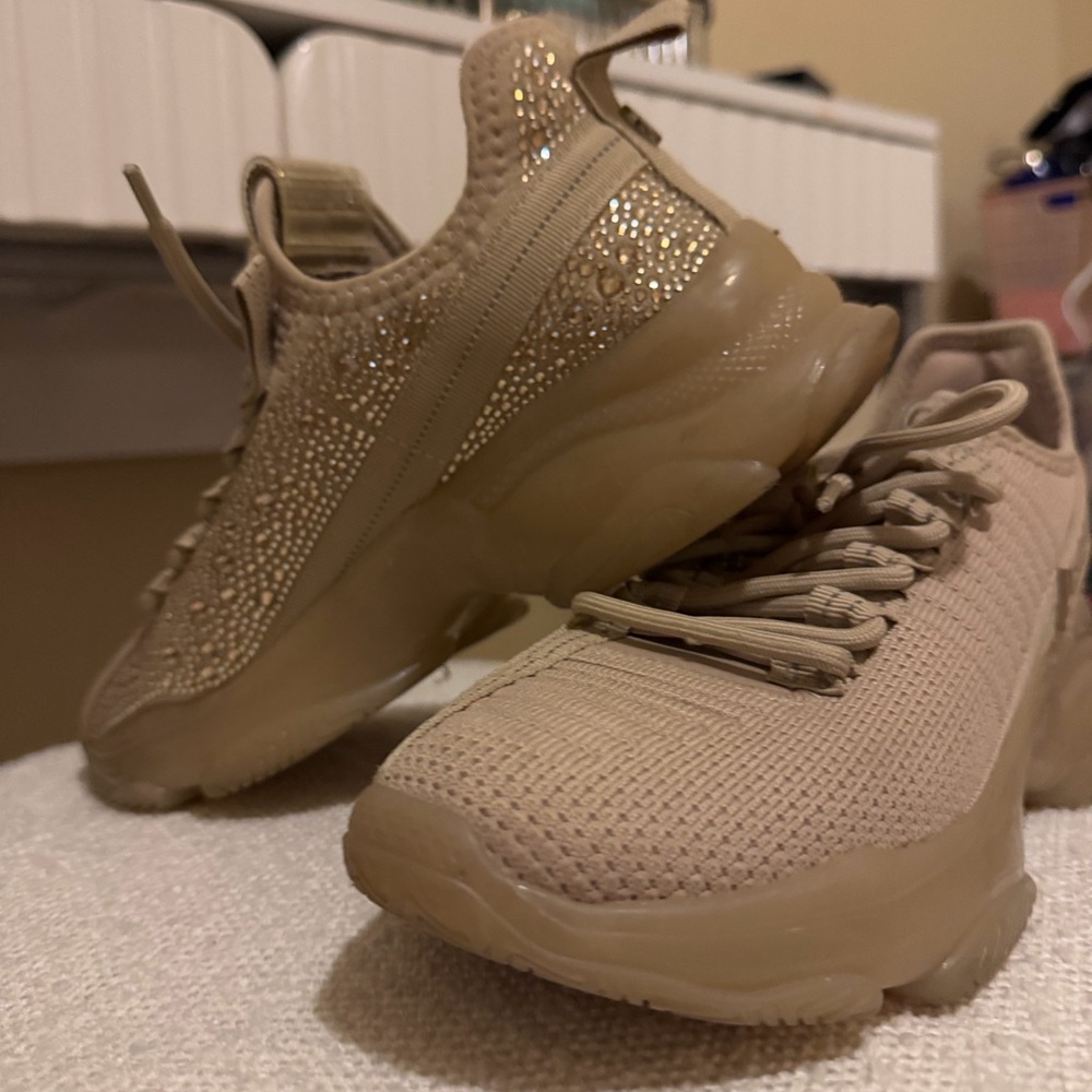Steve Madden Tan Athletic Shoes with Rhinestones